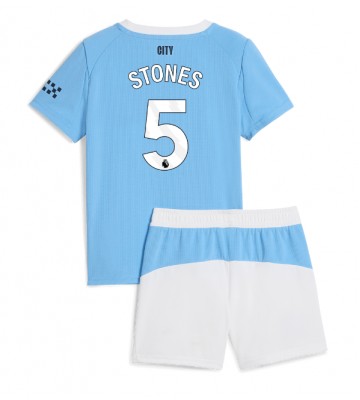Manchester City John Stones #5 Hjemmebanetrøje Børn 2025-26 Kortærmet (+ Korte bukser)